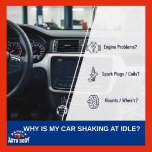 An image of someone checking his car while idle and its shaking