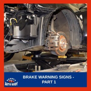 Brake warning signs_ The exposed brakes of a car