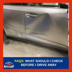 car inspection after collision repair checking paint alignment and body panels