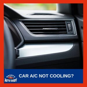 Car dashboard air conditioning vents blowing weak or warm air during hot weather.